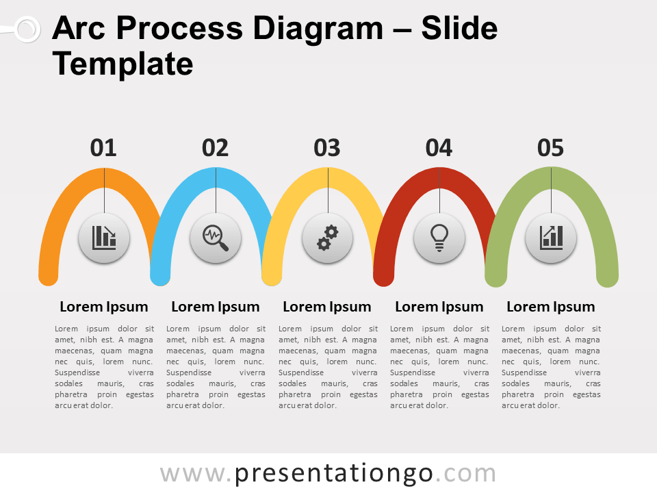 Diagrama Gratis de Proceso de Arco Para PowerPoint Y Google Slides