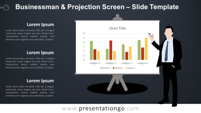 Hombre de Negocios Y Pantalla de Proyección Gratis Para PowerPoint Y Google Slides