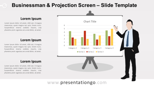 Hombre de Negocios Y Pantalla de Proyección Gratis Para PowerPoint Y Google Slides