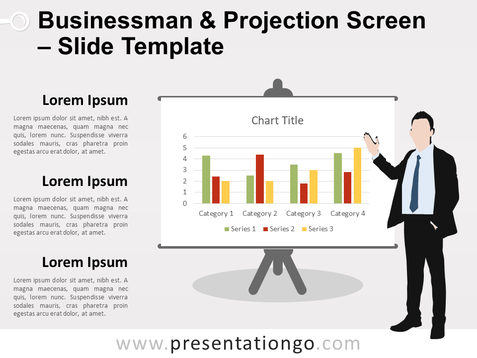 Hombre de Negocios Y Pantalla de Proyección Gratis Para PowerPoint Y Google Slides