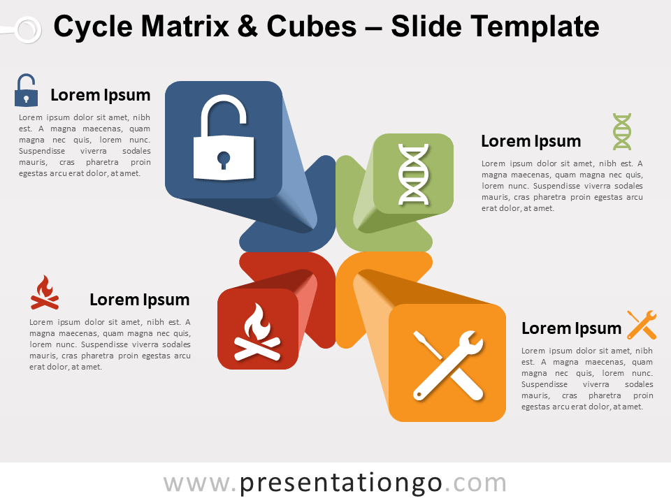 Matriz de Ciclos Y Cubos Gratis Para PowerPoint Y Google Slides