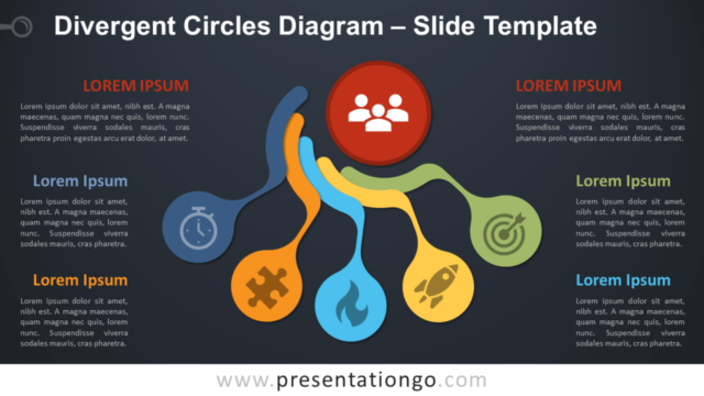 Diagrama Gratis de Círculos Divergentes Para PowerPoint Y Google Slides