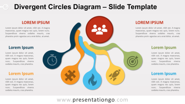 Diagrama Gratis de Círculos Divergentes Para PowerPoint Y Google Slides