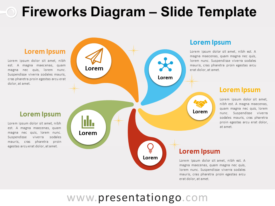 Diagrama Gratis de Fuegos Artificiales Para PowerPoint Y Google Slides