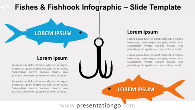 Infografía de Peces y Anzuelo Gratis Para PowerPoint Y Google Slides