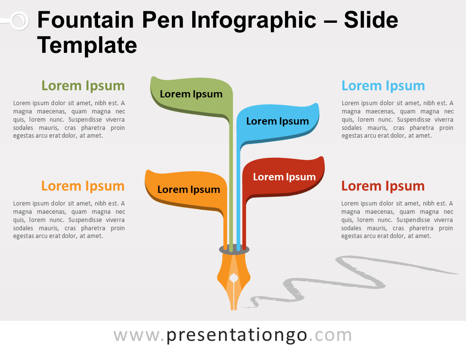 Infografía Gratis de Pluma Fuente Para PowerPoint Y Google Slides