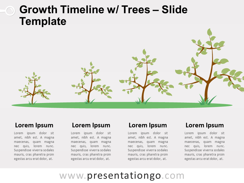 Línea de Tiempo de Crecimiento Con Árboles Gratis Para PowerPoint Y Google Slides