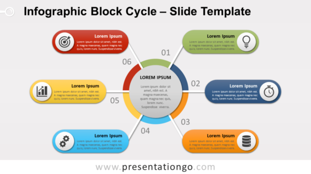 Ciclo de Bloques infográfico Gratis Para PowerPoint Y Google Slides