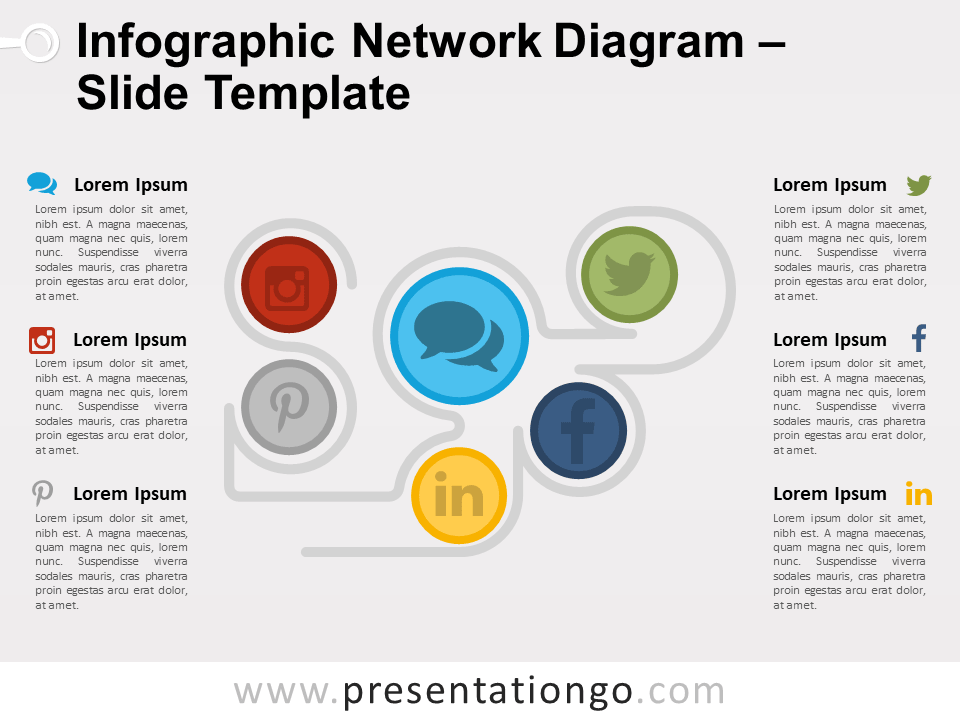 Diagrama Gratis de Red Infográfico Para PowerPoint Y Google Slides