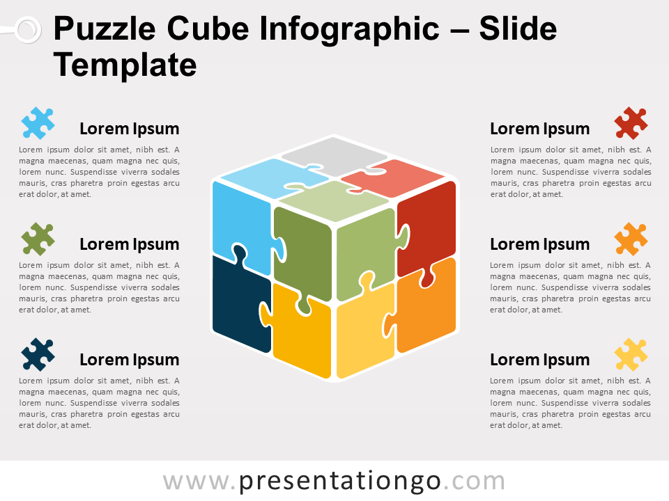 Infografía Gratis de Cubo de Rompecabezas Para PowerPoint Y Google Slides