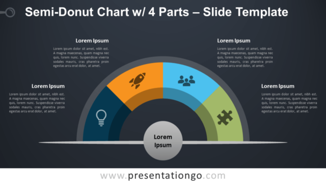 Gráfico Gratis de Semidonut Con 4 Partes Para PowerPoint Y Google Slides