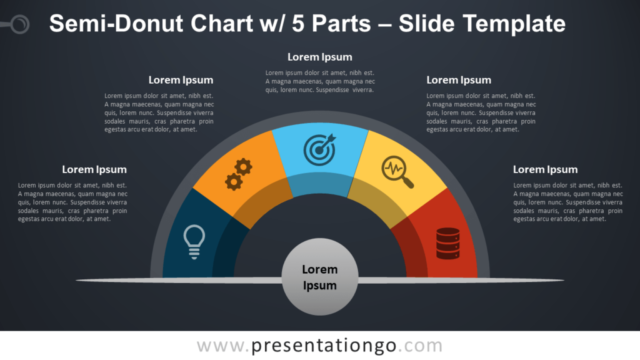 Gráfico Gratis de Semi-Donut Con 5 Partes Para PowerPoint Y Google Slides