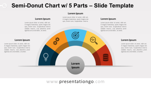 Gráfico Gratis de Semi-Donut Con 5 Partes Para PowerPoint Y Google Slides