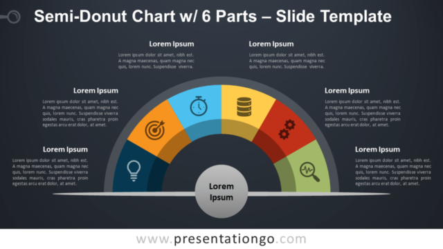 Gráfico Gratis de Semidona Con 6 Partes Para PowerPoint Y Google Slides