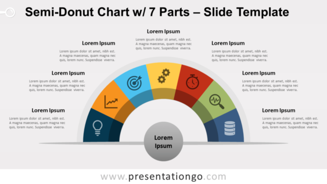 Gráfico Gratis de Medio Donut de 7 Partes Para PowerPoint Y Google Slides