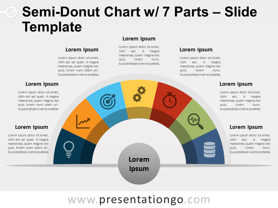 Gráfico Gratis de Medio Donut de 7 Partes Para PowerPoint Y Google Slides