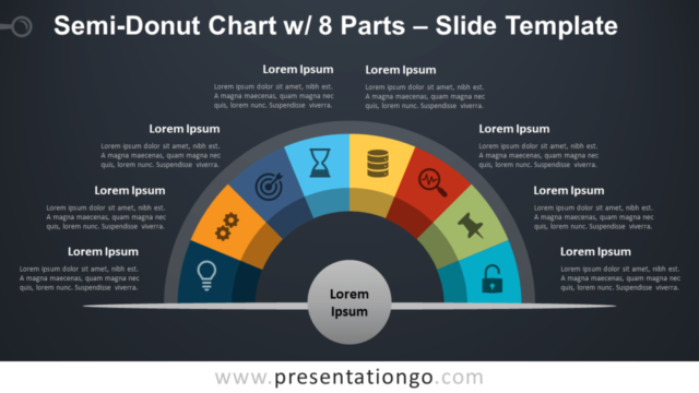 Gráfico de Semidonut Con 8 Partes Para PowerPoint Y Google Slides