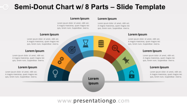Gráfico de Semidonut Con 8 Partes Para PowerPoint Y Google Slides