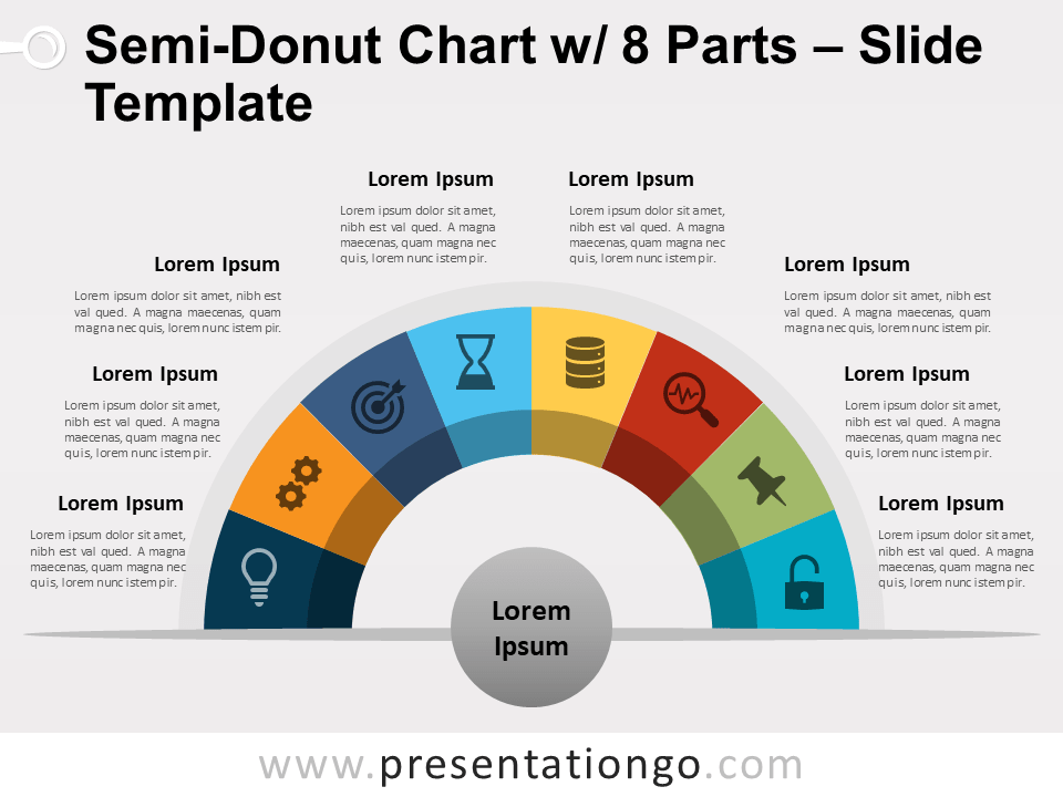 Gráfico Gratis de Semidonut Con 8 Partes Para PowerPoint Y Google Slides