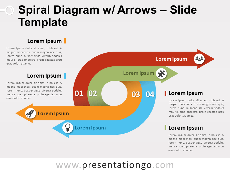 Diagrama Gratis de Espiral Con Flechas Para PowerPoint Y Google Slides