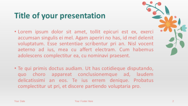 Plantilla Gratis de Primavera Para PowerPoint Y Google Slides - Diapositiva de Título Y Contenido