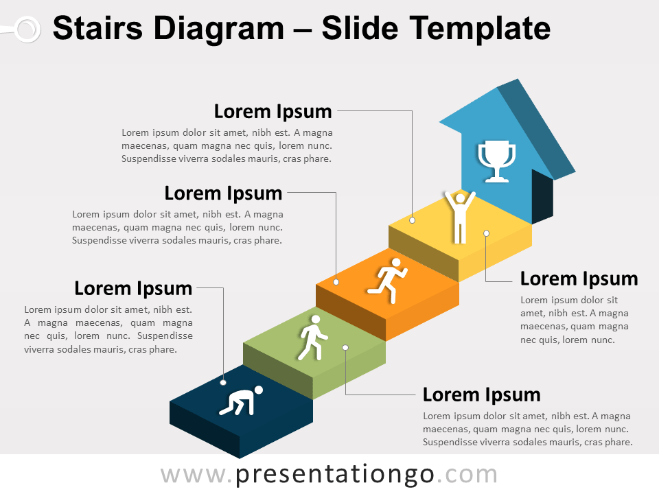 Diagrama Gratis de Escaleras Para PowerPoint