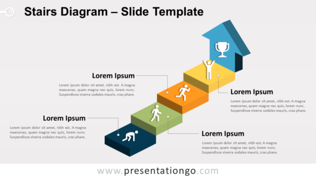 Diagrama Gratis de Escaleras Para PowerPoint