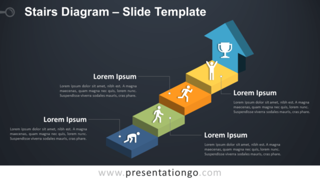 Diagrama Gratis de Escaleras Para PowerPoint