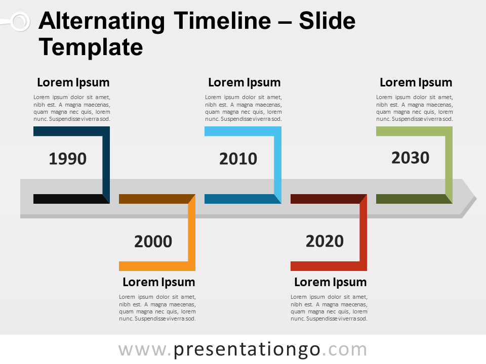 Línea de Tiempo Alterna Gratis Para PowerPoint Y Google Slides