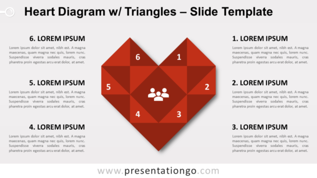 Diagrama Gratis de Corazón Con Triángulos Para PowerPoint Y Google Slides