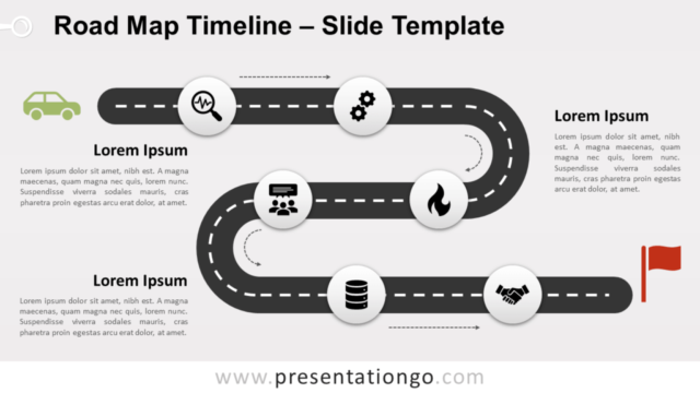 Línea de Tiempo de Mapa de Ruta Gratis Para PowerPoint Y Google Slides