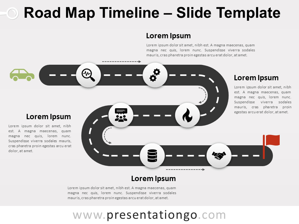 Línea de Tiempo de Mapa de Ruta Gratis Para PowerPoint Y Google Slides