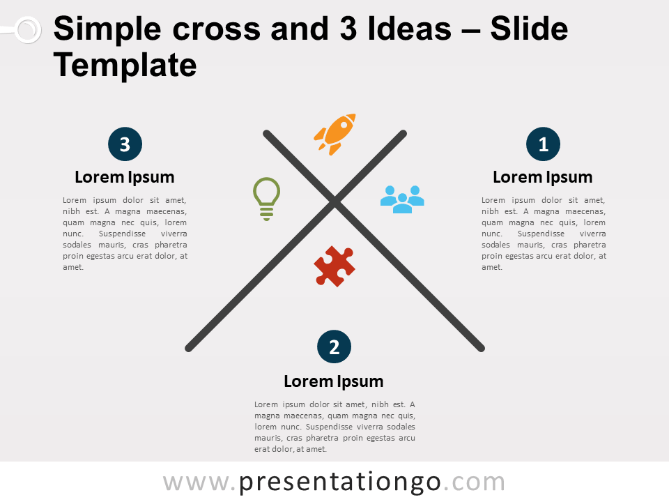 Cruz Simple Con 3 Ideas Gratis Para PowerPoint Y Google Slides
