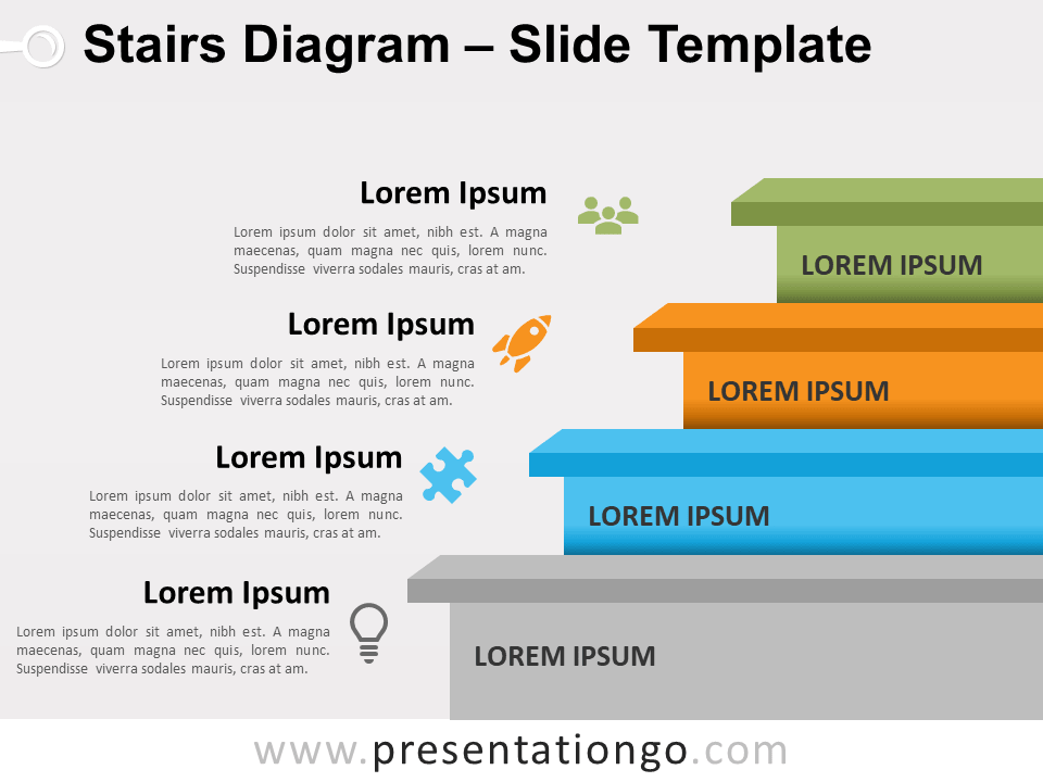 Diagrama Gratis de Escaleras Para PowerPoint Y Google Slides