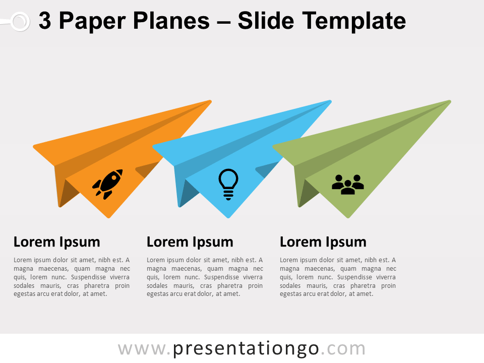 3 Aviones de Papel Gratis Para PowerPoint Y Google Slides