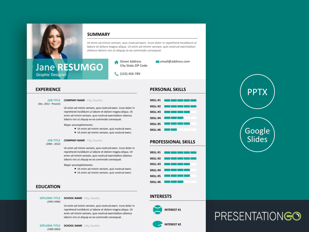 ALECTA - Plantilla Gratis de Currículum Profesional Para PowerPoint Y Google Slides