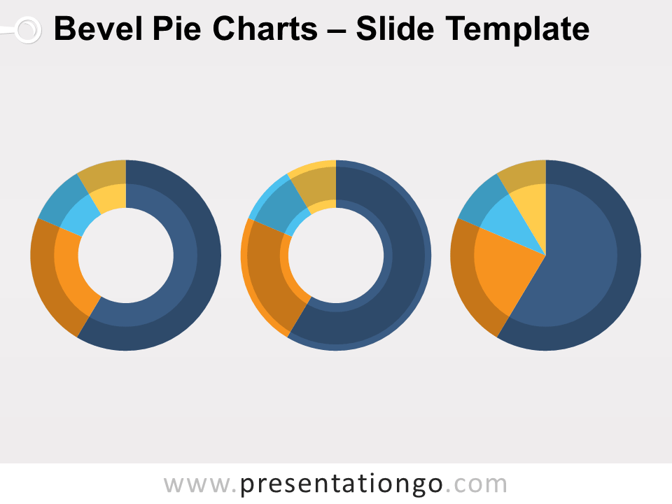 Gráficos Circulares Biselados Gratis Para PowerPoint