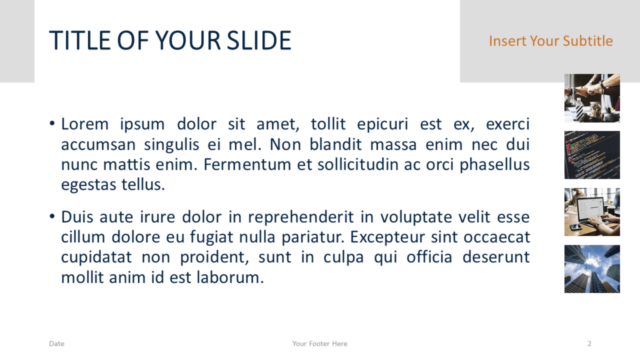 Plantilla Gratis de Informe Empresarial Para PowerPoint Y Google Slides - Diapositiva de Título Y Contenido