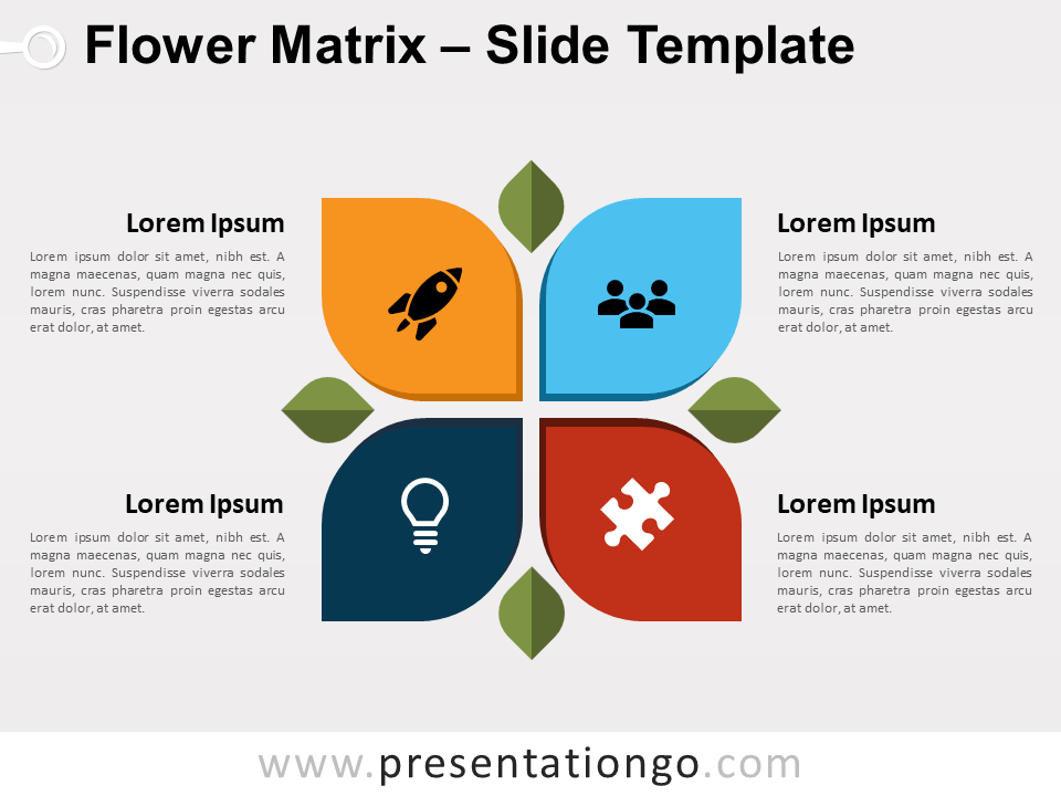Matriz de Flor Gratis Para PowerPoint Y Google Slides