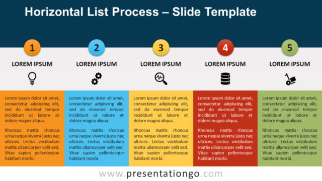 Proceso de Lista Horizontal Gratis Para PowerPoint Y Google Slides