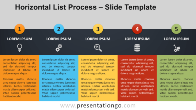 Proceso de Lista Horizontal Gratis Para PowerPoint Y Google Slides