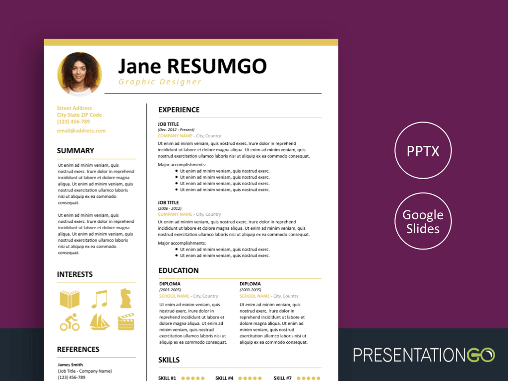 KALLIAS - Plantilla Gratis de Currículum Dorado Para PowerPoint Y Google Slides