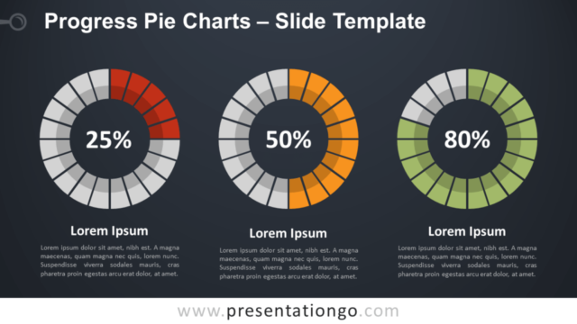 Gráficos de Progreso en Forma de Pastel Gratis Para PowerPoint Y Google Slides