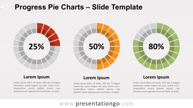 Gráficos de Progreso en Forma de Pastel Gratis Para PowerPoint Y Google Slides
