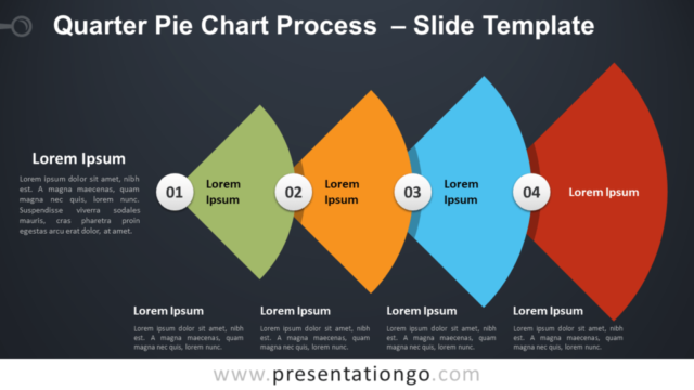 Proceso de Cuarto de Círculo Con Gráfico Gratis Para PowerPoint Y Google Slides