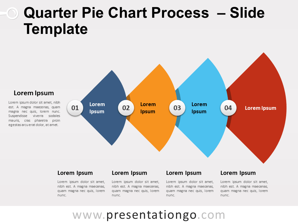Proceso de Cuarto de Círculo Con Gráfico Gratis Para PowerPoint Y Google Slides