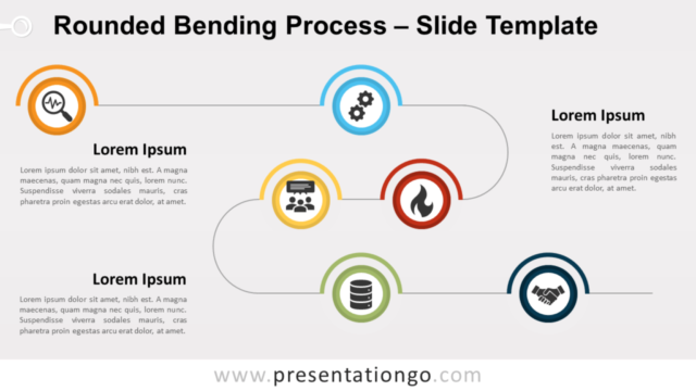 Proceso Curvo Con Bordes Redondeados Gratis Para PowerPoint Y Google Slides