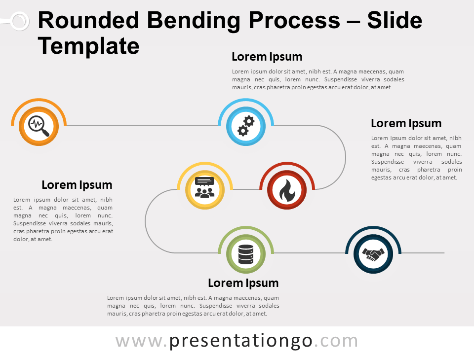 Proceso Curvo Con Bordes Redondeados Gratis Para PowerPoint Y Google Slides