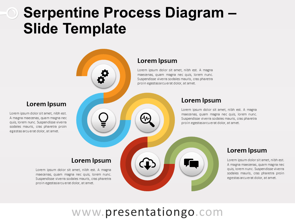 Proceso Serpenteante Diagrama Gratis Para PowerPoint Y Google Slides