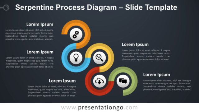 Proceso Serpenteante Diagrama Gratis Para PowerPoint Y Google Slides